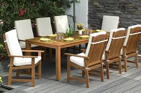 Seymour 8 Seater Dining Set With Cushions Wooden Dining Set Patio Furnishings Modern Patio Furniture