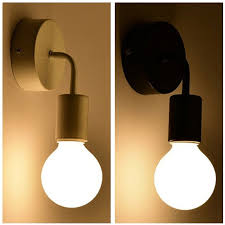 Nordic Modern Wall Lamp Iron Black E27 Indoor Lighting Bedside Bedroom Bathroom Lamp Sconce Wall Light Fixture Industrial Decor Wallcorners Art Canvas