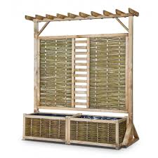 Pergola Mit Pflanzkasten Aus Weide Pflanzkasten Holzpergola Pergola