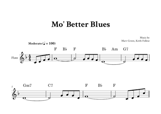 Mo Better Blues (arr. Yuri Noronha) by Keith Follese Flute Solo - Digital  Sheet Music