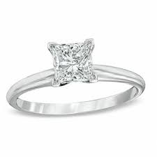 Princess cut diamond engagement rings are an affordable option that gets a bride as close to royalty as possible. 1 Ct Princess Cut Diamond Solitaire Engagement Ring In 14k White Gold K I3 Zales