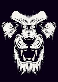 Black And White Angry Lion Face Wallpaper Angry Lion Vector On Behance Lion Art Lion Vector Lion Wallpaper