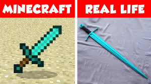Op diamond swords have come back in mc 1.12! Minecraft Diamond Sword In Real Life Minecraft Vs Real Life Animation Challenge Youtube