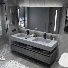 Bathroom mirrors for double sink vanity. Led Mirror Double Basin Solid Wooden Vanity Hotel Bathroom Furniture China Cabinet Solid Wood Bathroom Cabinet Made In China Com
