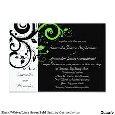 Black And Green Wedding Invitations Black White Lime Green Bold Swirl Wedding Invitation Zazzle Com In 2020 Yellow Wedding Invitations Green Wedding Invitations Lime Green Weddings
