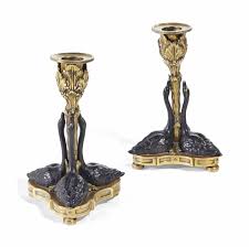 Date Unspecified Paire De Bougeoirs De La Fin Du Xixeme Siecle Attribues A La Maison Alphonse Giroux Price Realised Eur 3 75 Bougeoirs Feuille D Acanthe Maison