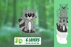 Download 3d Raccoon Svg Cut File Baby Animals Cricut Mandala 1291675 Paper Cutting Design Bundles