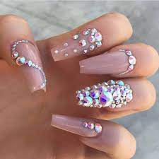 go follow pinterest datgruhtriniece coffin nails designs rhinestone nails bling nails