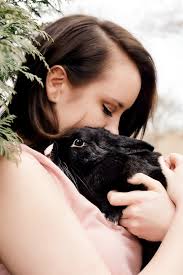 Bella's busy morning with the Easter Bunny and her owner