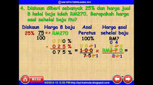 Tahukah anda bagaimana cara untuk mengira waktu subur selepas period? Matematik Upsr Diskaun Peratus Dan Harga Asal Youtube