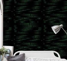 In früheren zeiten wurde das schlafzimmer hauptsächlich zum schlafen betreten. Tapeten Schlafzimmer Matrix Grune Zahlen Tenstickers