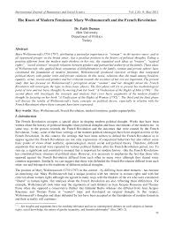 Pdf The Roots Of Modern Feminism Mary Wollstonecraft And The French Revolution