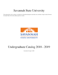 Https Www Savannahstate Edu Academic Affairs Documents Catalog18 19undergraduate Pdf