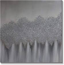 Silver glitter paint for bedroom walls. Amazon Com 3hdeko 3d Gray Abstract Canvas Wall Art 100 Hand Painted Silver Glitter Sand Embellished Textured Painting For Living Room Bedroom 30x30inch Modern Grey Home Decor Ready To Hang Everything Else