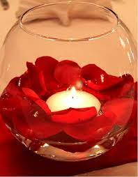 Carefully Fill The Container With Enough Water To Barely Float The Floating Candle Gently Place Diwali Decorations At Home Red Centerpieces Floating Candles