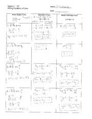 Your students will use these activity sheets to practice determining. Writing Equations Of Lines Solutions Algebra 1 Cp Writing Equations Of Lines Point Slope Form Wwww Ufb02ww Mm 9 2w G U201c G Siope Lntercept Form Y Mx B Course Hero