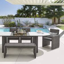 Check spelling or type a new query. Zuma Expandable Outdoor Patio Dining Table Bench Chair Crate And Barrel