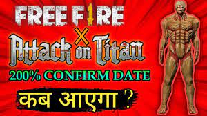 Kolaborasi antara free fire dan attack on titan menghadirkan bundle attack titan ff, salah satu titan atau mahluk raksasa dalam anime tersebut ke dalam game dengan bentuk bundle terusan. Free Fire Attack On Titan Date And Time Next Inclubator M4a1 Skin Huge Update Alpha M82b Youtube