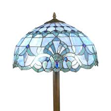 Acheter adov c'est penser à sa planète. Lampadaire Tiffany Avec Un Vitrail Bleu Lampadaires Tiffany