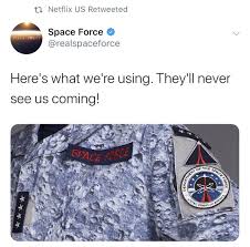 The Netflix Space Force Series Uniforms Using Space Suitable Camouflage Netflix Force Space