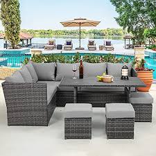 Check spelling or type a new query. U Max 7 Pieces Outdoor Patio Furniture Set Wicker Patio Furniture Set With Table And Chair Outdoor Furniture Sets Clearance Grey Rattan Outdoor Sectional With Grey Cushion Pricepulse