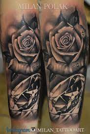 Rose And Diamond Tattoo By Milan Limited Availability At Revival Tattoo Studio Rose And Diamond Tattoo Revelation Tattoo Tattoos