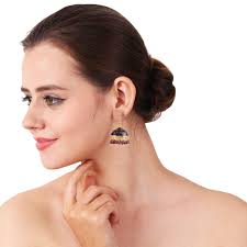 Sansar India Small Lightweight Meenakari Jhumka Indian Earrings Jewelry  Girls