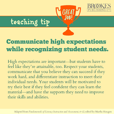 Communicate High Expectations To Your Learners While Keeping Their Needs In Mind Click For More Teacher Tips Teaching Tips Tips Teaching
