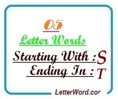 A list of all wordle, scrabble and words with friends words with the letter t. Five Letter Words Starting With S And Ending In T Letterword Com
