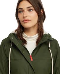 HUNTER Longline Padded Rubberized Coat in Green