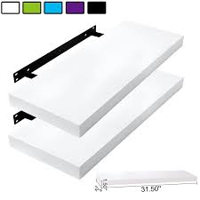 Woltu Awsx1003whis80 2 Floating Shelves Wood Floating Wall Shelf Ledge Hanging Storage Bookshelf 31 5 White Set Floating Wall Shelves Wall Shelves Wall Mount
