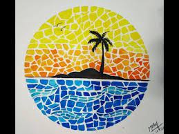 Maybe you would like to learn more about one of these? Mosaic Landscape I Mosaic Patterns Using Water Colours I Easy Mosaic Painting Youtube