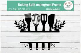 Choose from our library of what are svg files for cricut? Baking Split Monogram Frame Graphic By Redearth And Gumtrees Creative Fabrica
