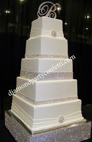 Rhinestone Bling Wedding Cake Square Wedding Cakes Square Wedding Cakes Bling Wedding Cakes Beach Wedding Cake