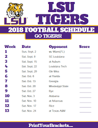2018 Printable Lsu Tigers Football Schedule Lsu Lsu Tigers Football Auburn Tigers Football