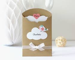 Menu Et Marque Place 2 En 1 Theme Oiseau Decoration De Table Pour Bapteme Coloris Kraft Ro Decoration De Table Bapteme Carte Anniversaire Cartes Faites Main