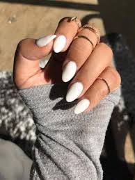 Almond Short Almond Shaped Matte Black Nails 10 Popular Spring Nail Colors For 2020 An Unblurred Lady In 2020 White Gel Nails Short Acrylic Nails Oval Acrylic Nails