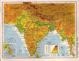Auf der rückseite befindet sich eine physische paz. Indien Karte 1960er Jahre Landern Nationen Atlas Antike Etsy