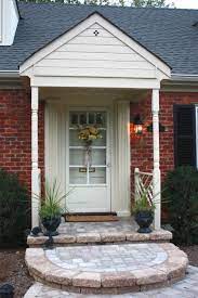 Exterior Awesome Image Of Small Front Porch Decoration Using Single Light Blue Wood Front Door Including Grey Porch Design Front Porch Steps Front Porch Design