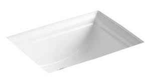 The kohler memoirs undercounter bathroom sink features a rectangular shape and crisp design lines to offer timeless appeal that complements a variety of decorating styles. Kohler Memoirs Undermount Bathroom Sink K 2339 0 Robinson