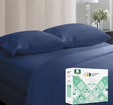 Check spelling or type a new query. Amazon Com 600 Thread Count 4pc King Royal Navy Blue Sheet Set 100 Cotton Bedsheets For Bed Extra Long Staple Deep Pocket Shrink Resistant Fabric Soft Silky Sateen Weave Fits