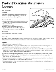 Making Mountains An Erosion Lesson Lessonplan Science Erosion Lessons 3rd Grade Writing Prompts Paragraph Writing Worksheets