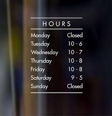 Custom Vinyl Decal Door Store Business Restaurant Barber Boutique Spa Open Hours Sign 9x13 Shop Signage Custom Vinyl Decal Store Hours Sign