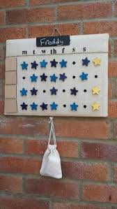 Handmade Reusable Reward Chart With Wooden Stars For Boys