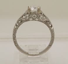 Vintage Diamond 14k White Gold Edwardian Style Engagement Ring Engagement Ri Edwardian Style Engagement Ring Antique Engagement Rings Antique Wedding Rings