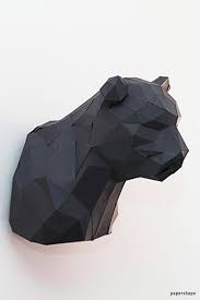 Kostenlose vorlagen zum ausdrucken von bygraziela zum gratis runterladen und ausdrucken. Diy 3d Origami Panther Im Trophaenlook Papershape