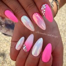 Manicured nails with pink nail polish. Hairstyle Hairmodels Pinterest Com Pink Gel Nails Girls Nails Chrome Nails