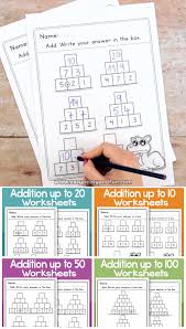 Pyramid Addition Worksheets Video Addition Worksheets Math Classroom Decorations Kindergarten Addition Worksheets