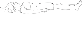 Drawing Of A Woman Lying Down On Her Back With Arms On Side Stock  Illustration - Download Image Now - Istock