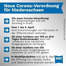 Vor diesem hintergrund kündigte der ministerpräsident neue lockerungen an. Nwzonline In Niedersachsen Gilt Ab Sonntag Eine Neue Corona Verordnung Einige Regeln Werden Verscharft Es Gibt Aber Mit Modellprojekten Nach Ostern Aussicht Auf Etwas Mehr Normalitat Https Www Nwzonline De Plus Politik Corona Regeln